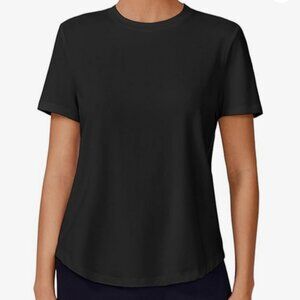 PINSPARK Soft Workout Top Short Sleeve Athletic Size Small Black